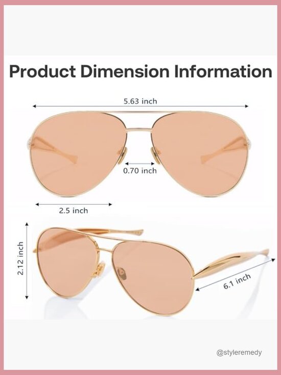 Oversized Aviator Sunglasses Metal Frame Polarized Lenses Retro 70s main image 5